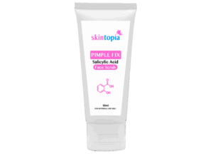 pink face scrub called pimple fix face scrub behind a transparent background from skintopia